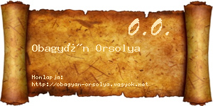 Obagyán Orsolya névjegykártya